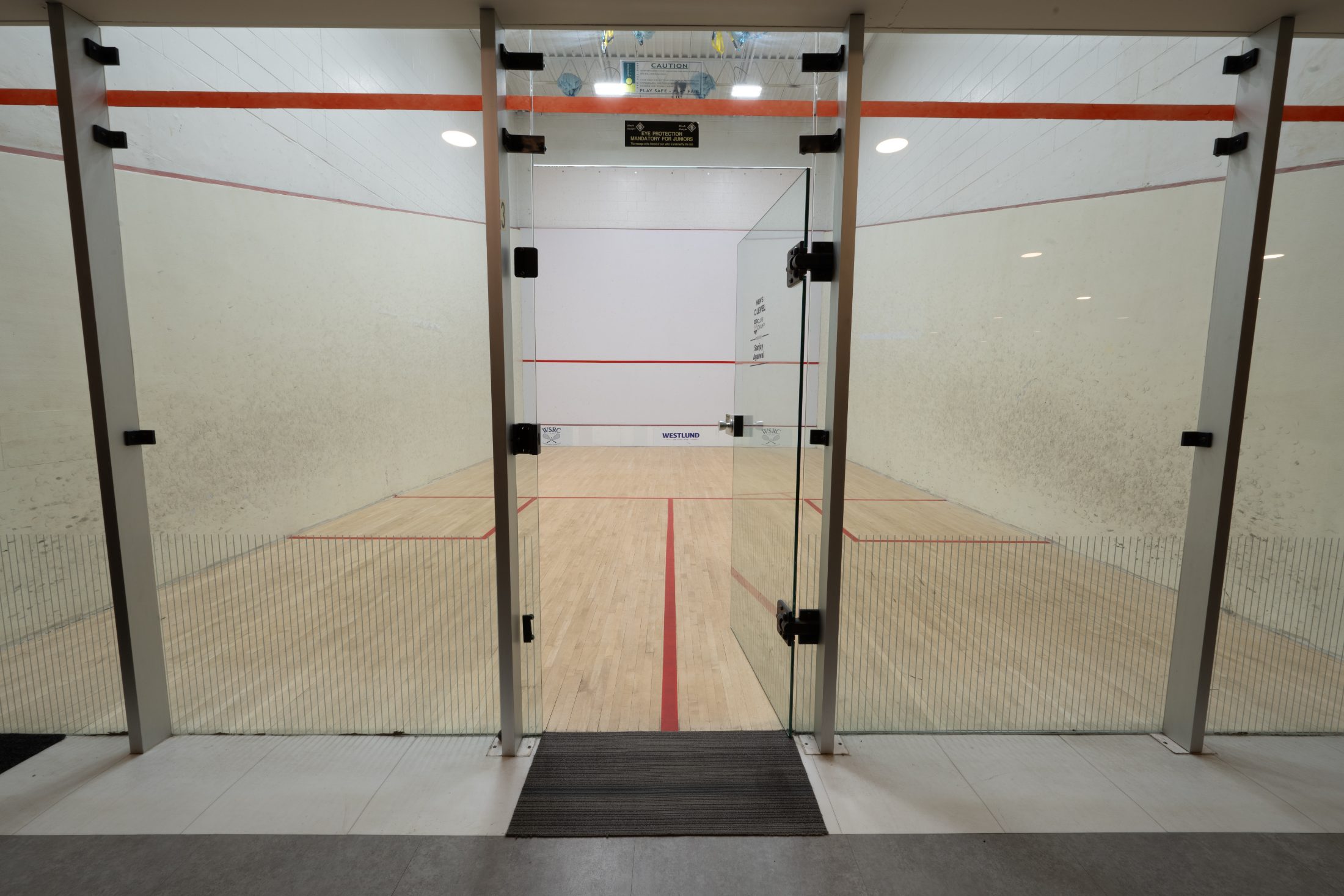 A court door standing open