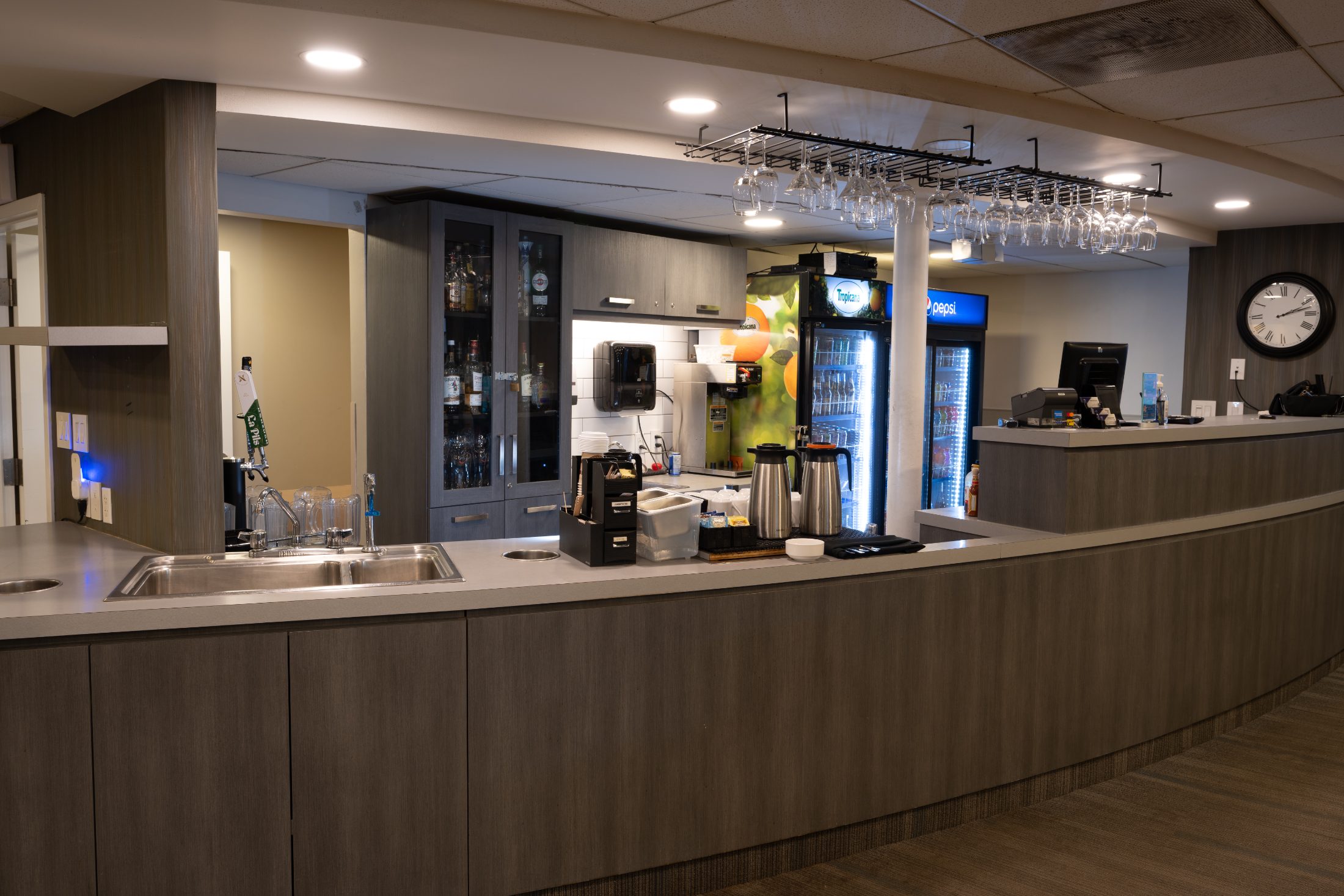 The lounge bar and servery