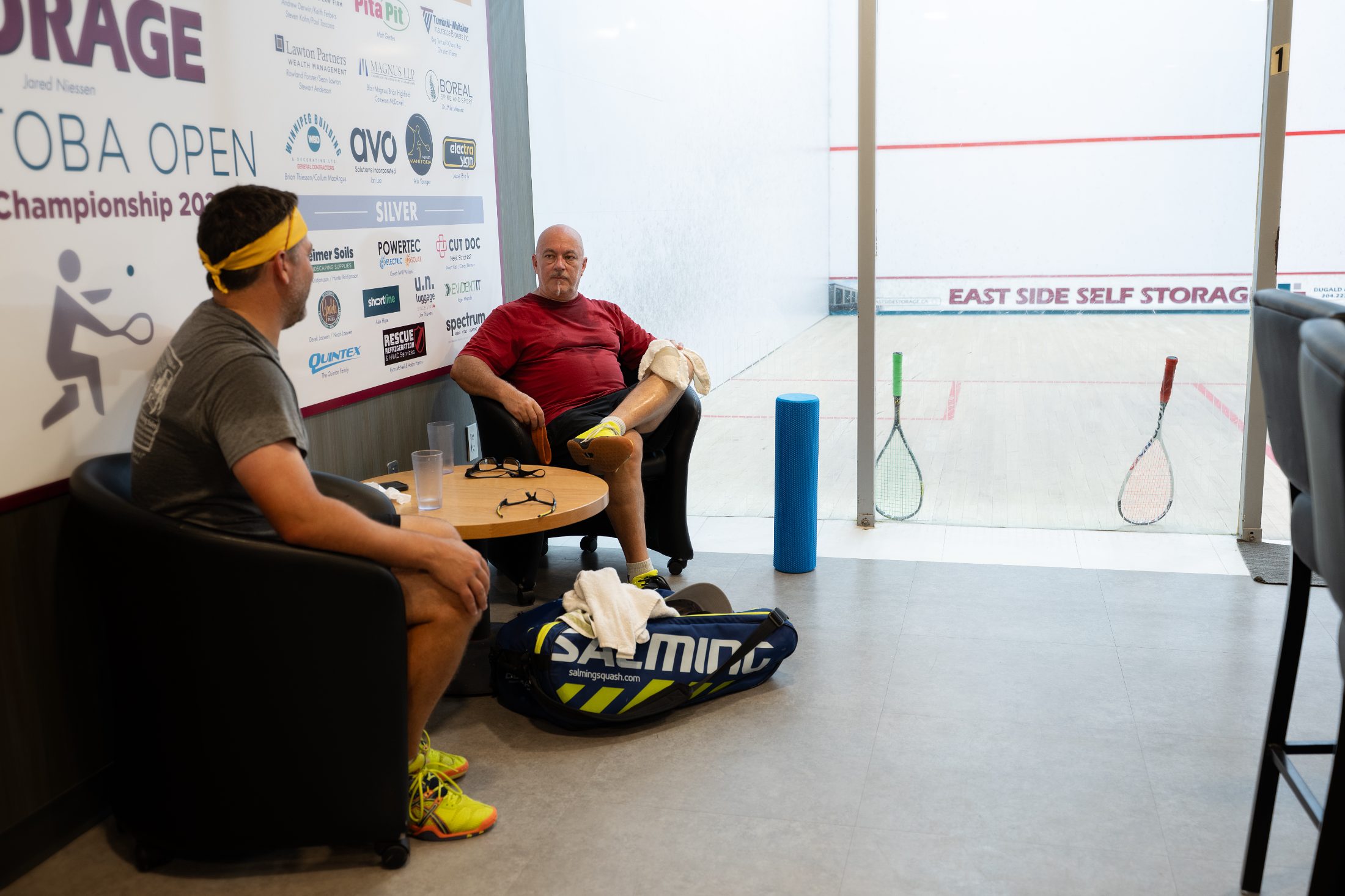 Members talking it over after a match
