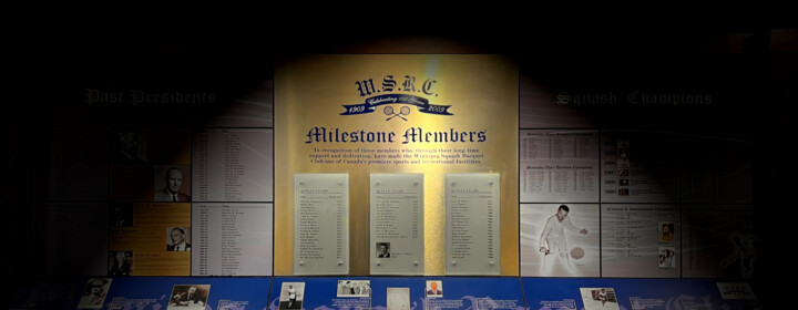 Members Wall-of-Fame at Winnipeg Squash Racquet Club